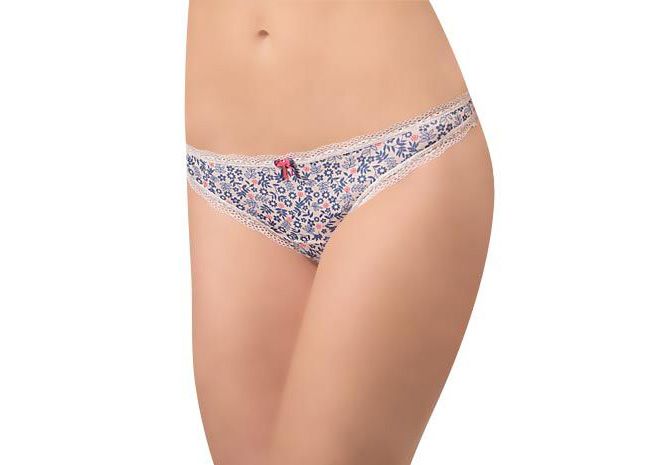 Міні-стрінги жіночі "Квіточки з білим мереживом"