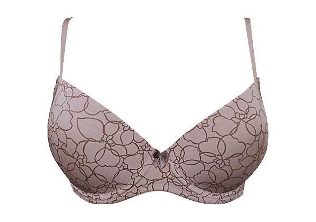 Бюстгальтер Push-Up "Квіточки" коричневий