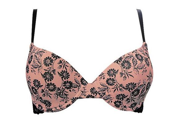 Бюстгальтер "Мереживо з квіточками" кораловий