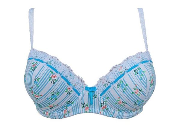 Бюстгальтер "Мереживо з трояндами" блакитний