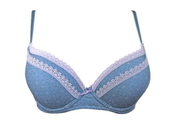 Бюстгальтер Push-Up "Мереживні смужки" синій