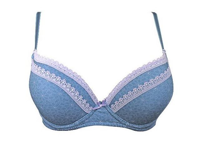Бюстгальтер Push-Up "Мереживні смужки" синій
