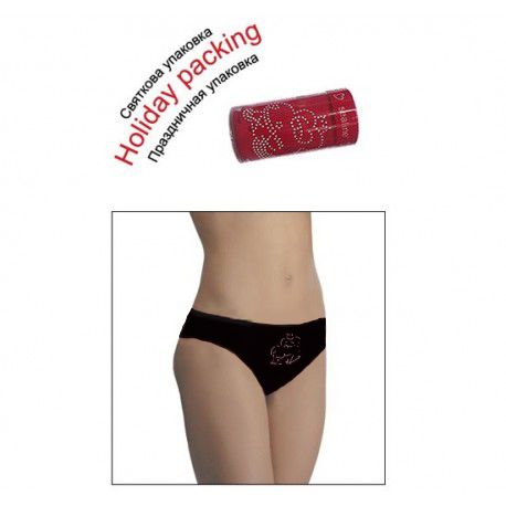 Міні-стрінги жіночі "Царівна жаба" чорні