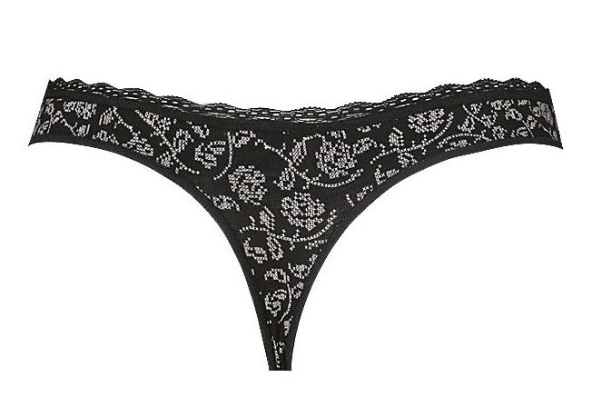 Міні-стрінги жіночі "Квіточки" чорні