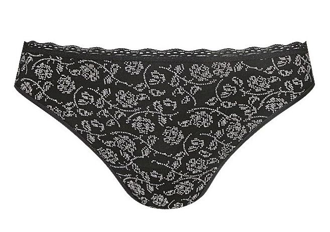 Міні-стрінги жіночі "Квіточки" чорні