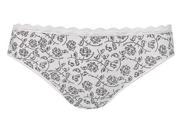 Міні-стрінги жіночі "Квіточки" кремові