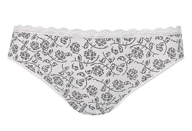 Мини-стринги женские "Цветочки" кремовые