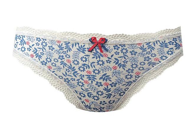 Міні-стрінги жіночі "Квіточки з білим мереживом"