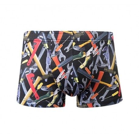 Міні-шорти чоловічі "Молоточки із ключами" чорні